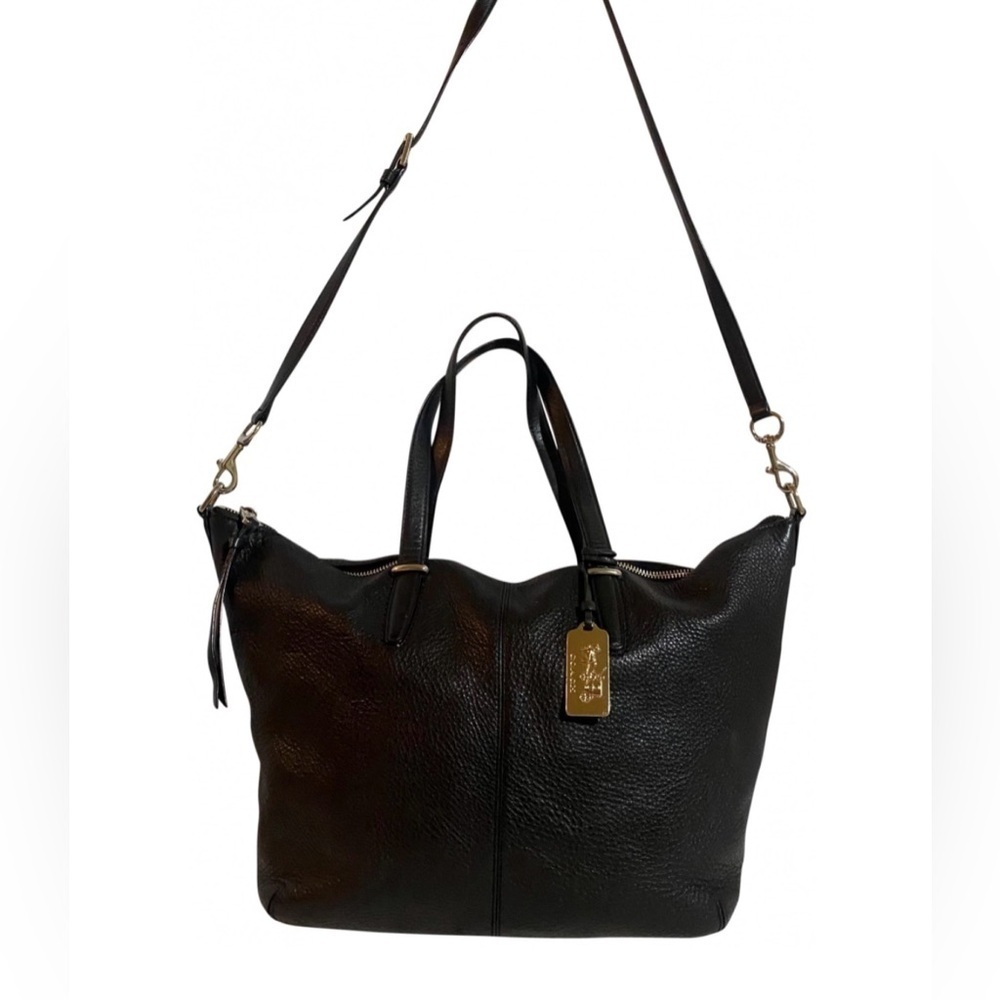 Coach vintage black leather crossbody handbag